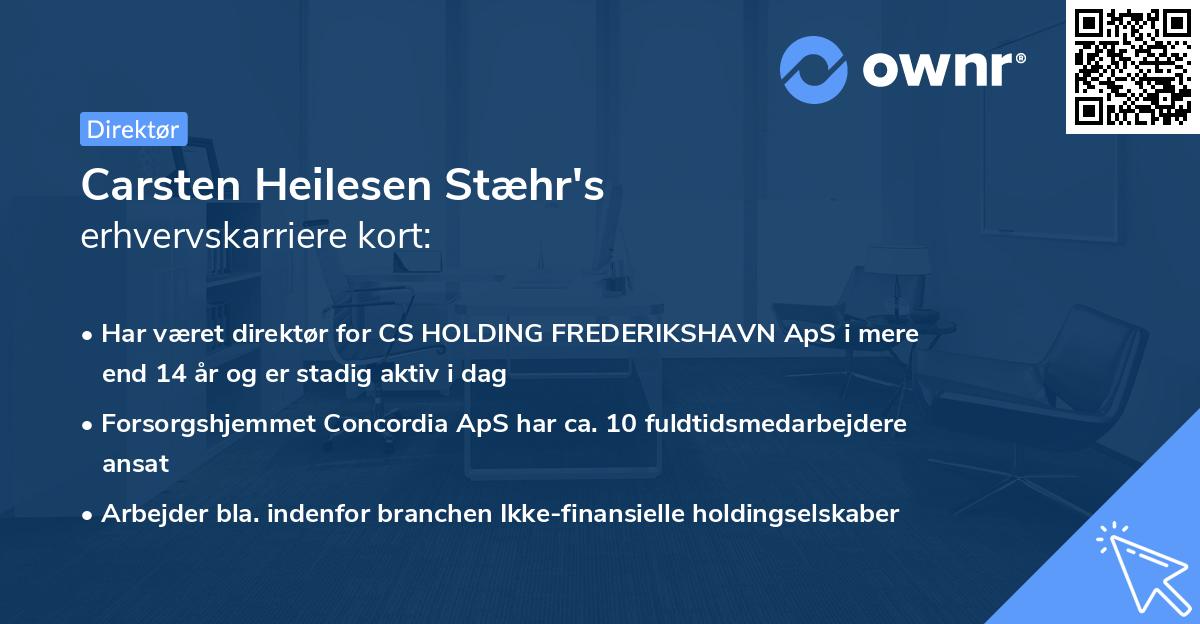 Carsten Heilesen Stæhr's erhvervskarriere kort