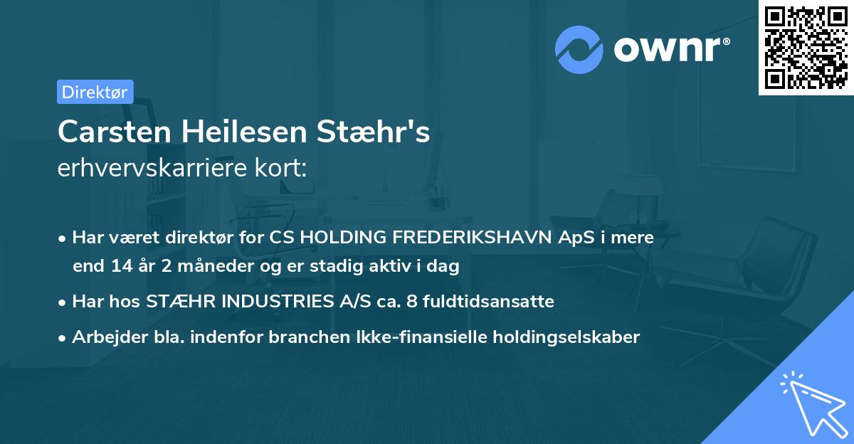 Carsten Heilesen Stæhr's erhvervskarriere kort