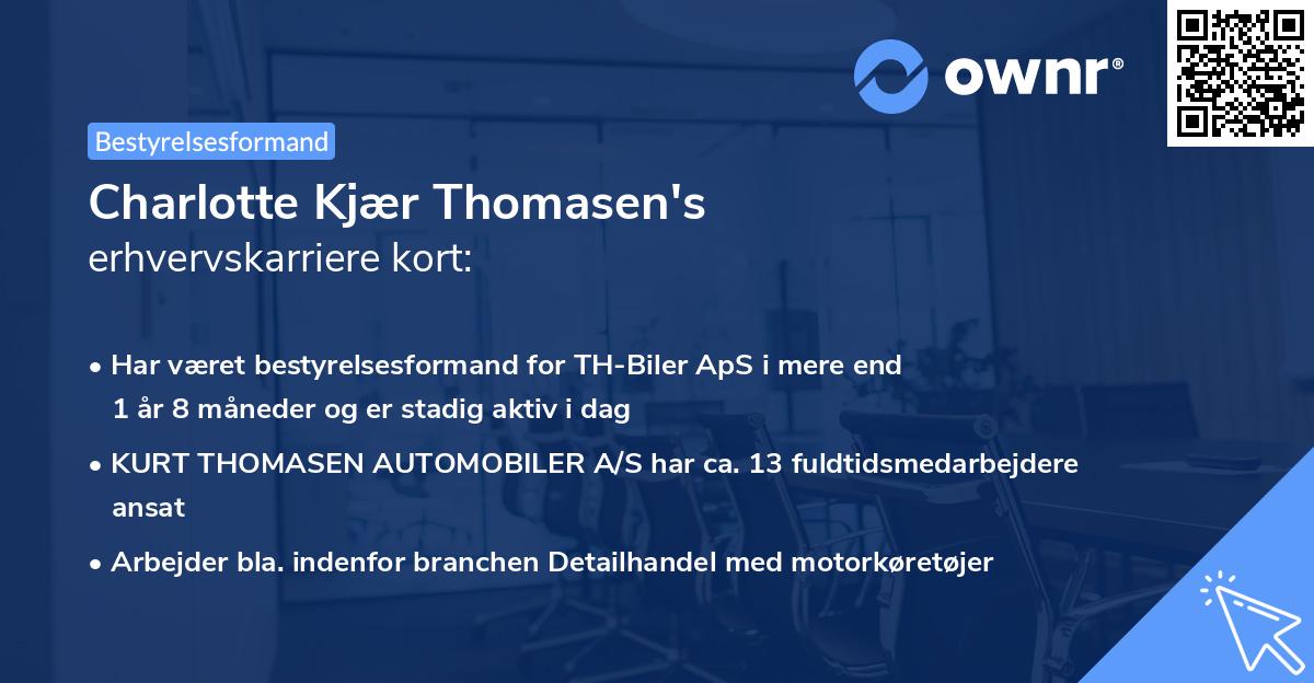 Charlotte Kjær Thomasen's erhvervskarriere kort