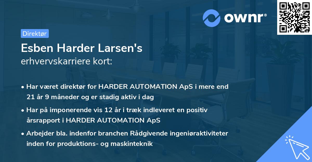 Esben Harder Larsen's erhvervskarriere kort