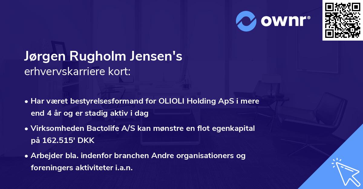 Jørgen Rugholm Jensen's erhvervskarriere kort