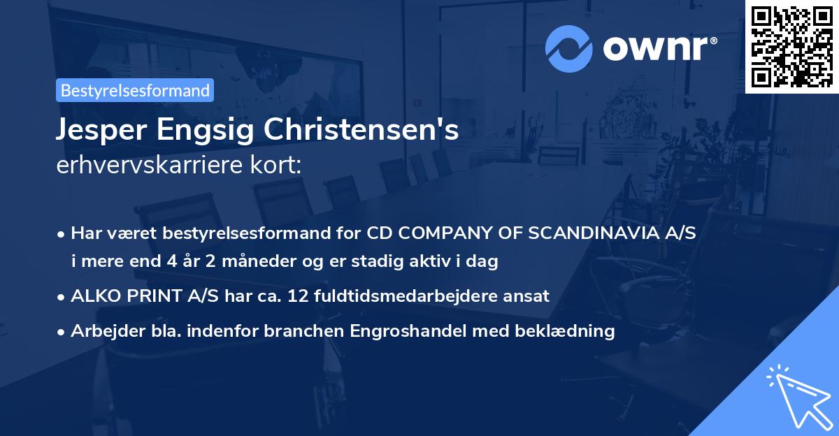 Jesper Engsig Christensen's erhvervskarriere kort