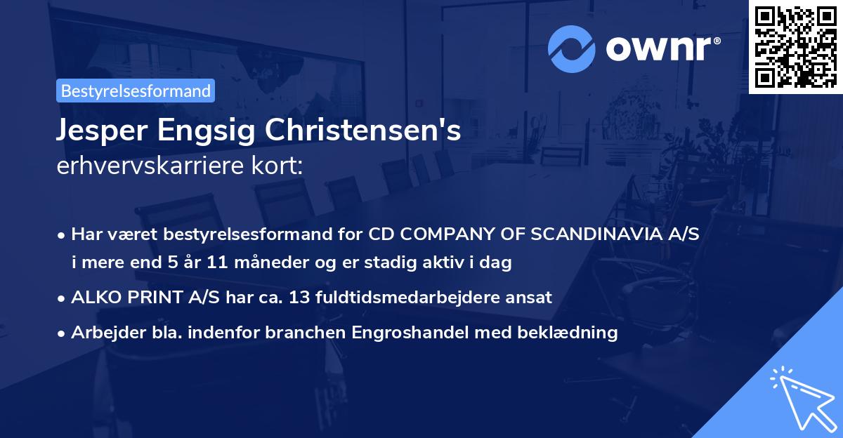 Jesper Engsig Christensen's erhvervskarriere kort