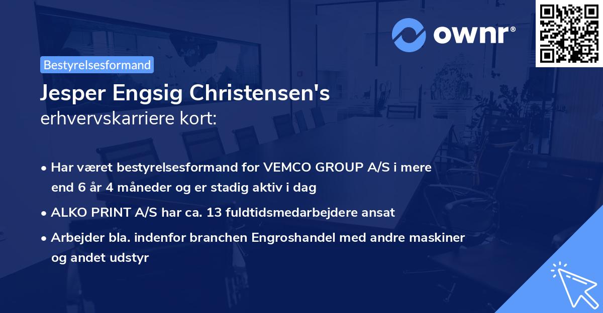 Jesper Engsig Christensen's erhvervskarriere kort