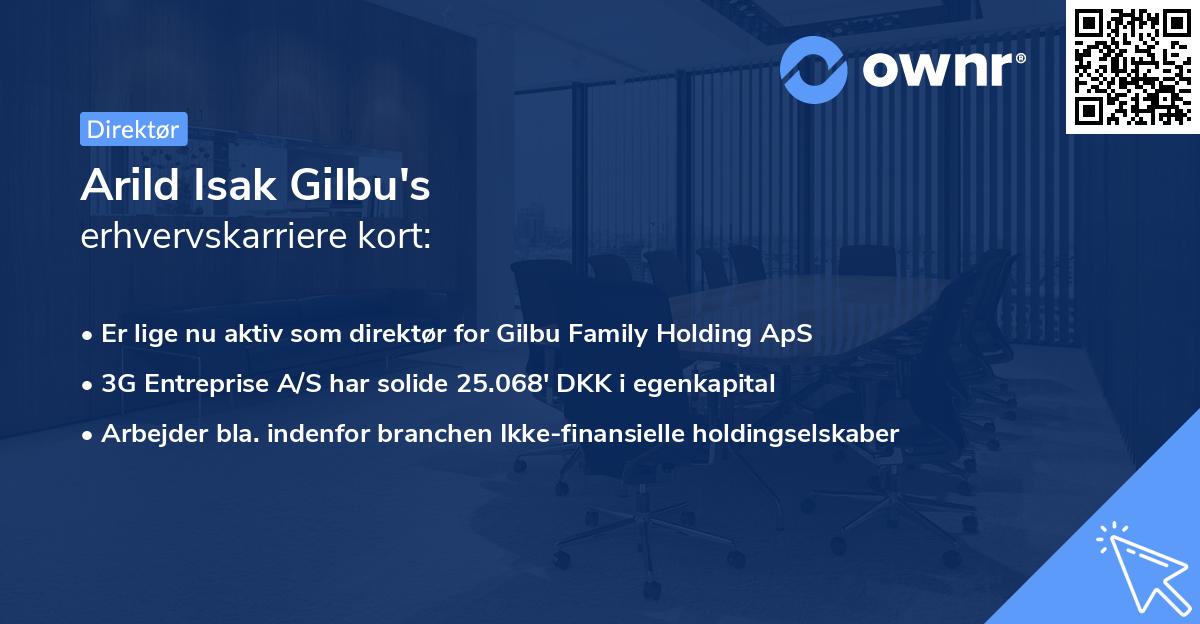 Arild Isak Gilbu's erhvervskarriere kort