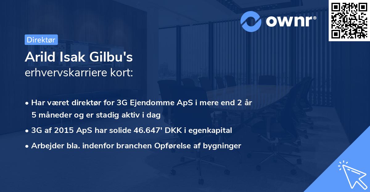 Arild Isak Gilbu's erhvervskarriere kort