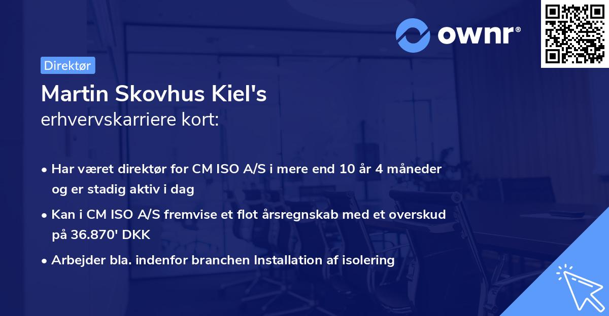 Martin Skovhus Kiel's erhvervskarriere kort