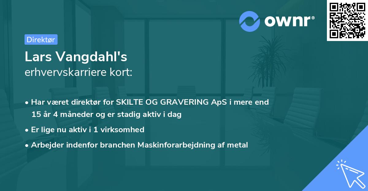 Lars Vangdahl's erhvervskarriere kort