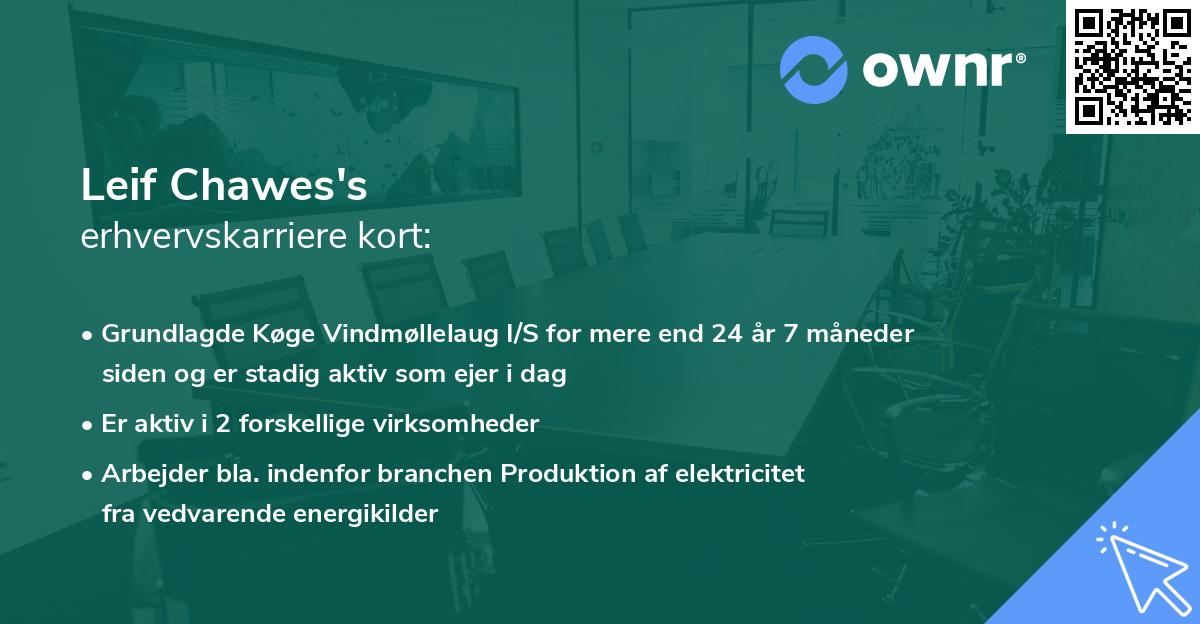 Leif Chawes's erhvervskarriere kort