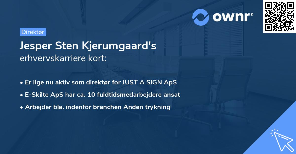 Jesper Sten Kjerumgaard's erhvervskarriere kort