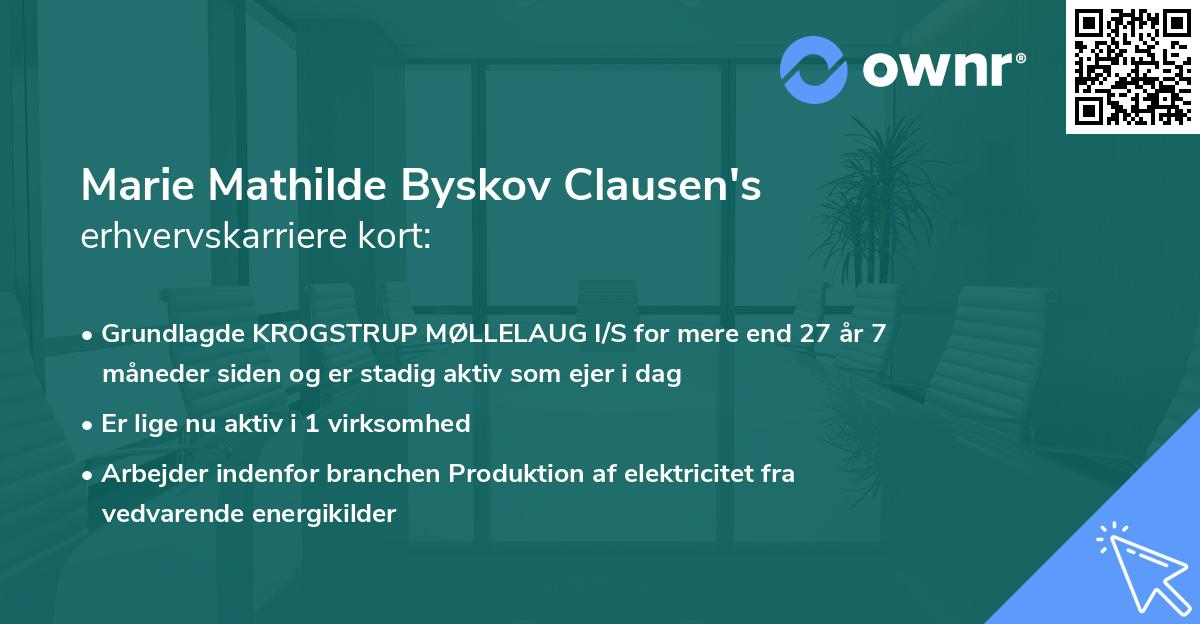 Marie Mathilde Byskov Clausen's erhvervskarriere kort