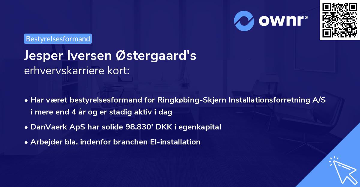 Jesper Iversen Østergaard's erhvervskarriere kort