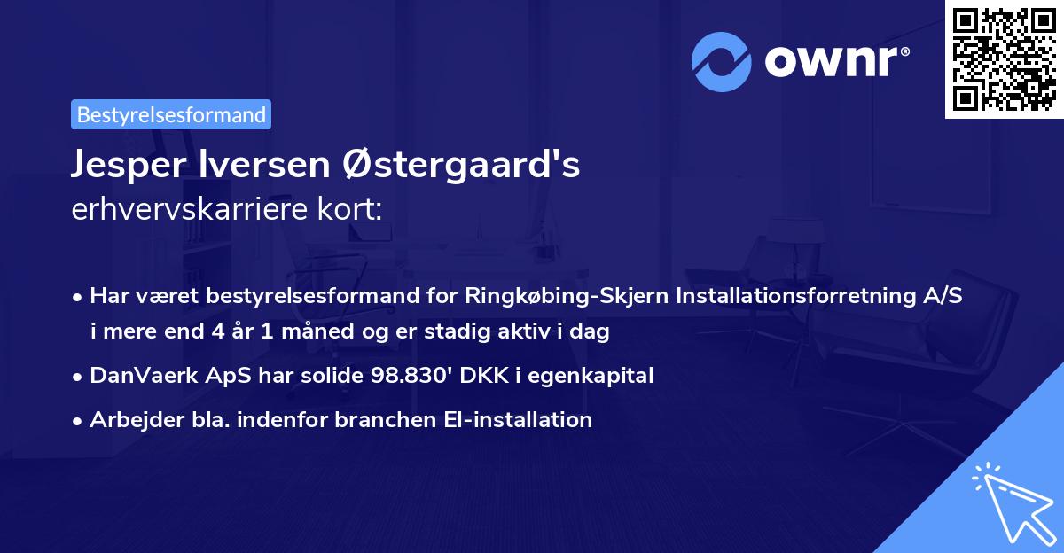 Jesper Iversen Østergaard's erhvervskarriere kort