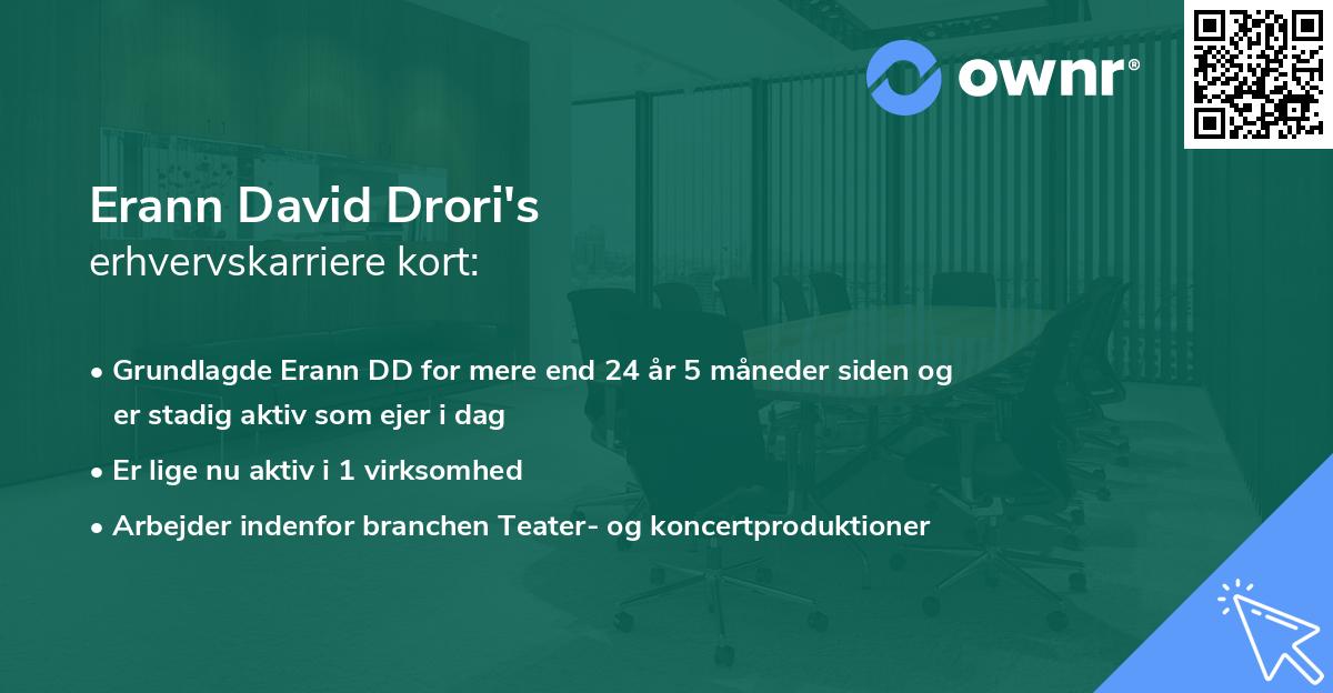 Erann David Drori's erhvervskarriere kort