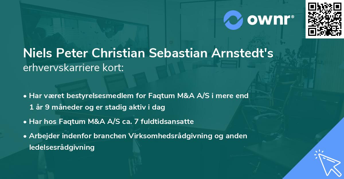 Niels Peter Christian Sebastian Arnstedt's erhvervskarriere kort
