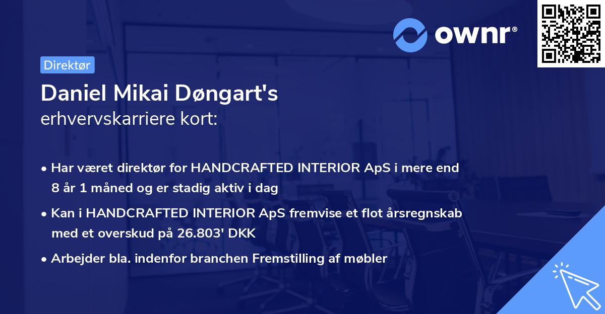 Daniel Mikai Døngart's erhvervskarriere kort