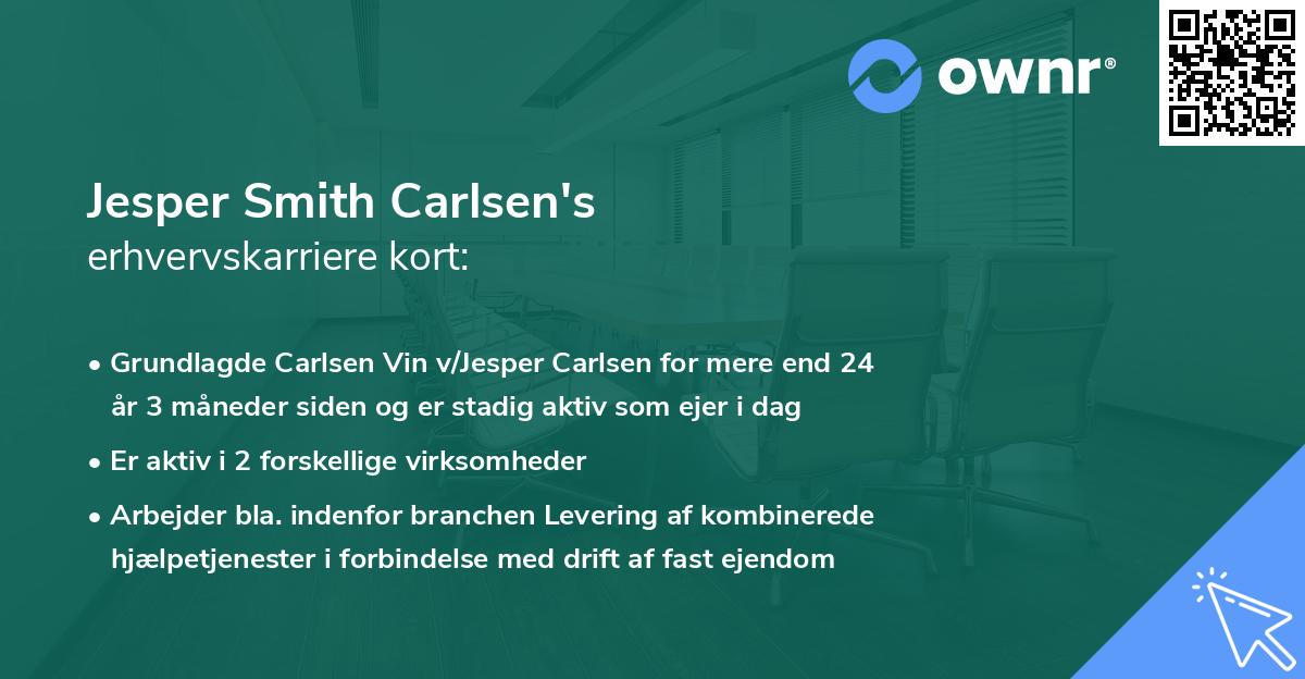 Jesper Smith Carlsen's erhvervskarriere kort