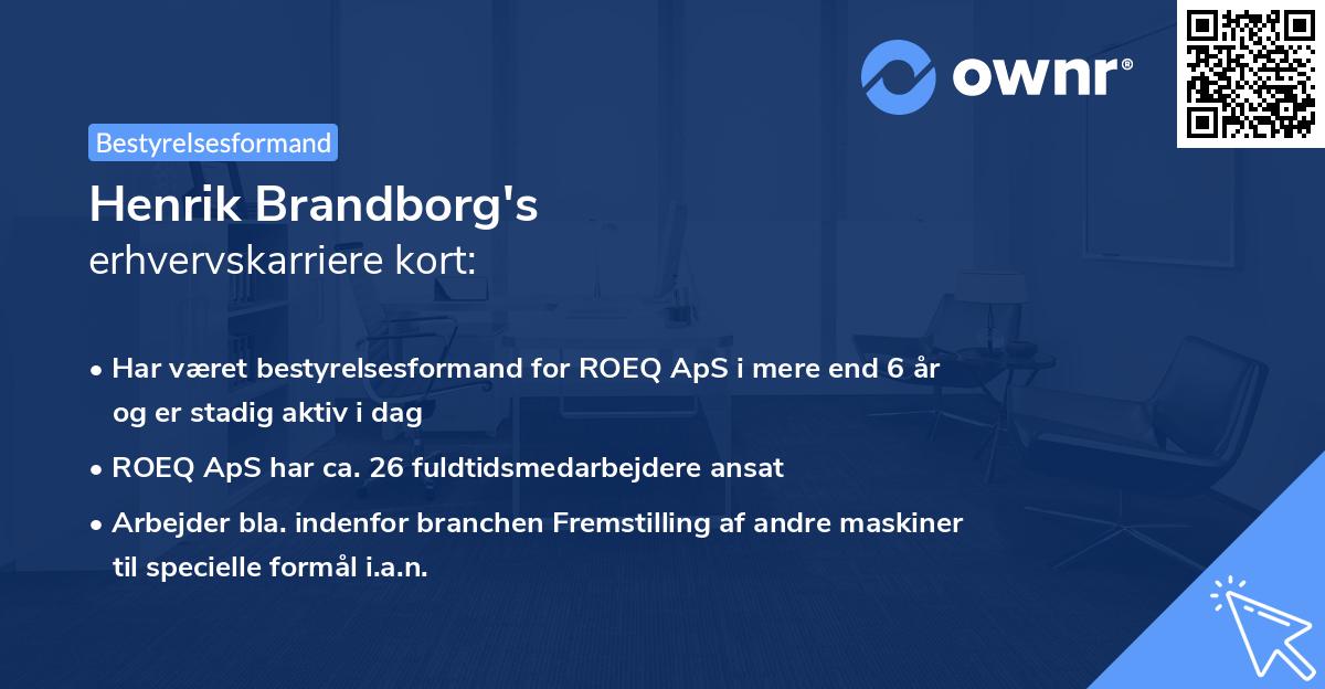 Henrik Brandborg's erhvervskarriere kort
