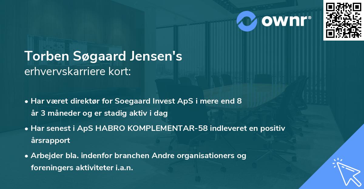Torben Søgaard Jensen's erhvervskarriere kort