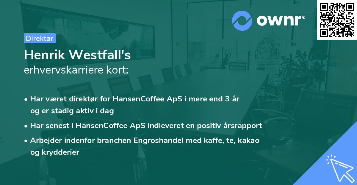 Henrik Westfall's erhvervskarriere kort