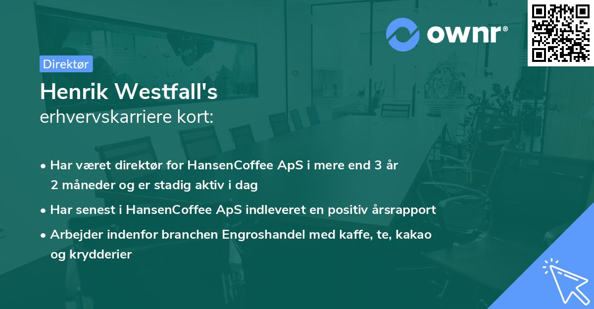 Henrik Westfall's erhvervskarriere kort