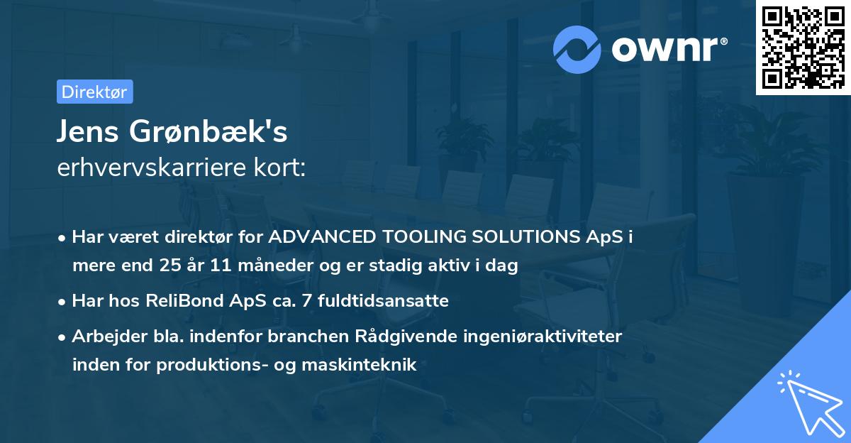 Jens Grønbæk's erhvervskarriere kort