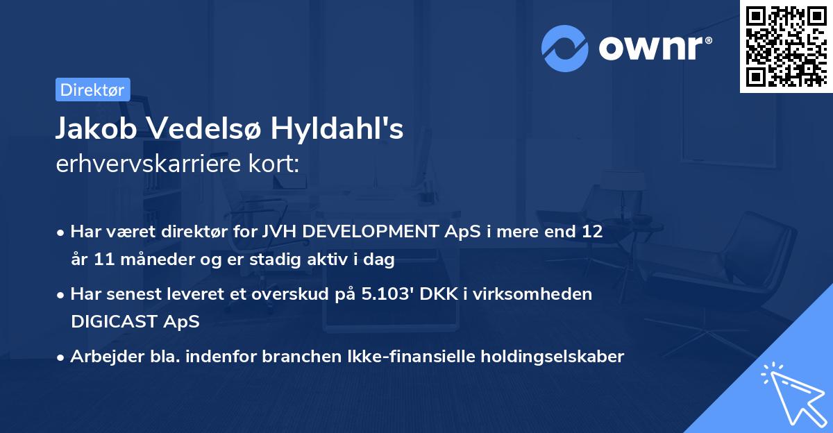Jakob Vedelsø Hyldahl's erhvervskarriere kort