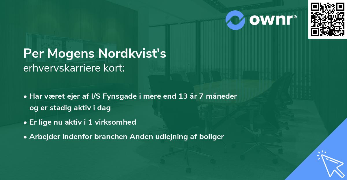 Per Mogens Nordkvist's erhvervskarriere kort