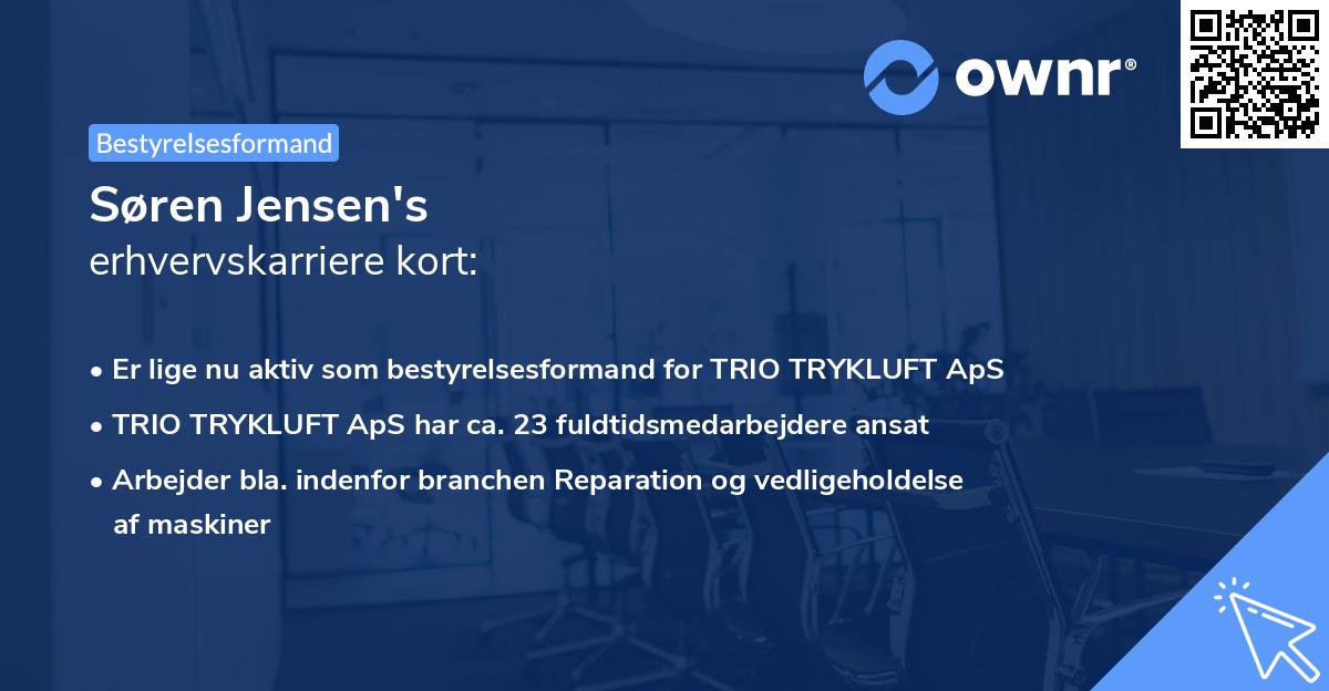 Søren Jensen's erhvervskarriere kort