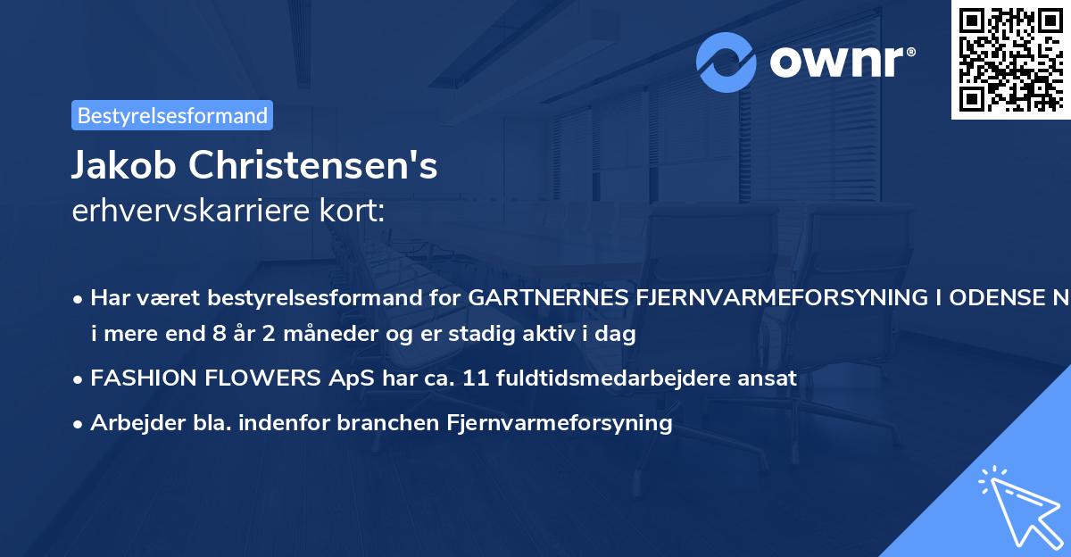 Jakob Christensen's erhvervskarriere kort