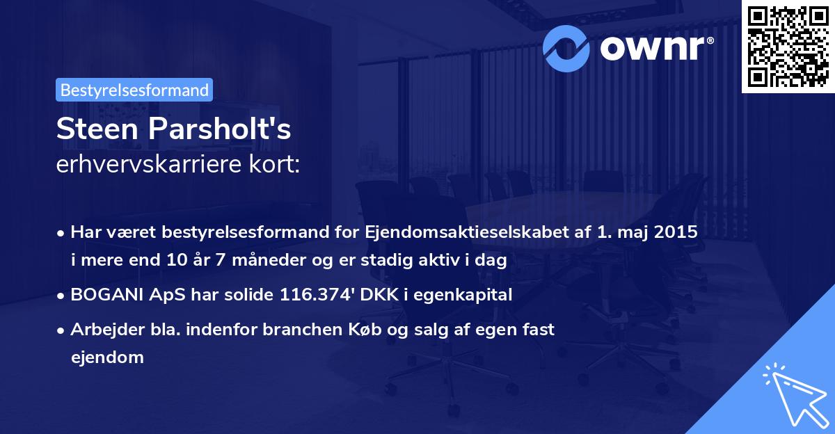 Steen Parsholt's erhvervskarriere kort