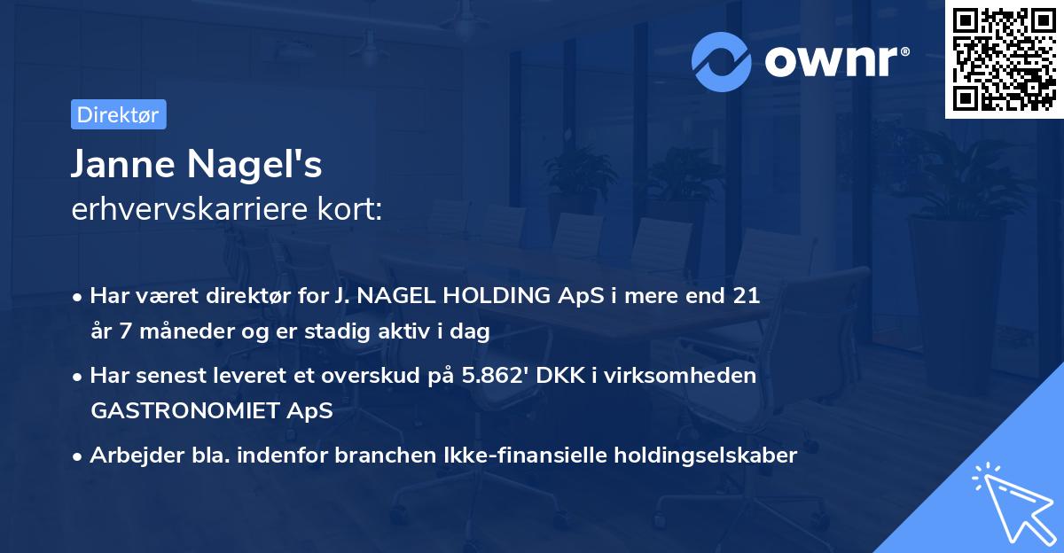 Janne Nagel's erhvervskarriere kort