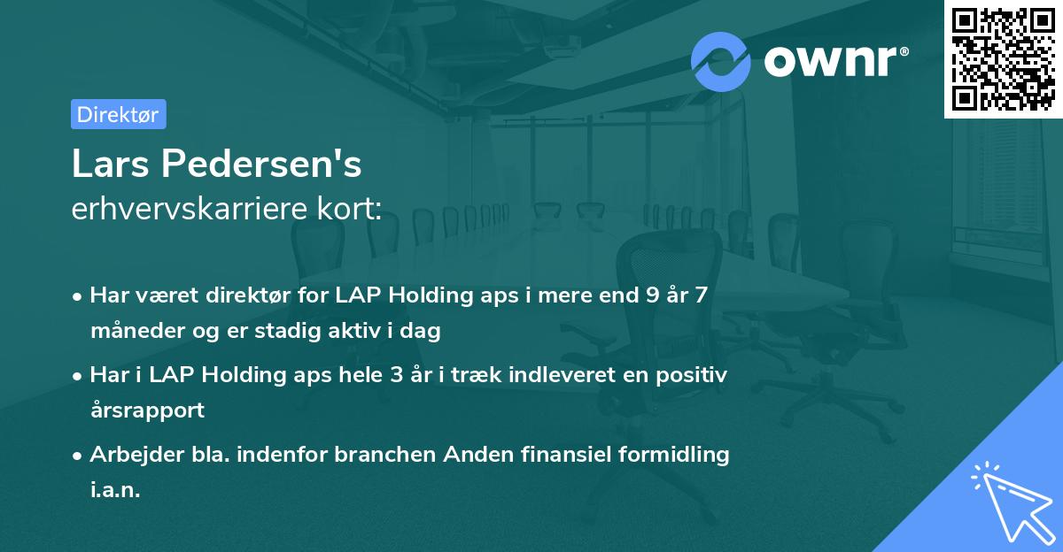 Lars Pedersen's erhvervskarriere kort