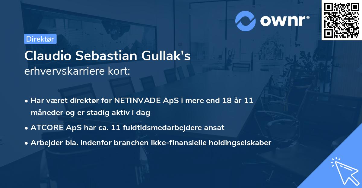 Claudio Sebastian Gullak's erhvervskarriere kort
