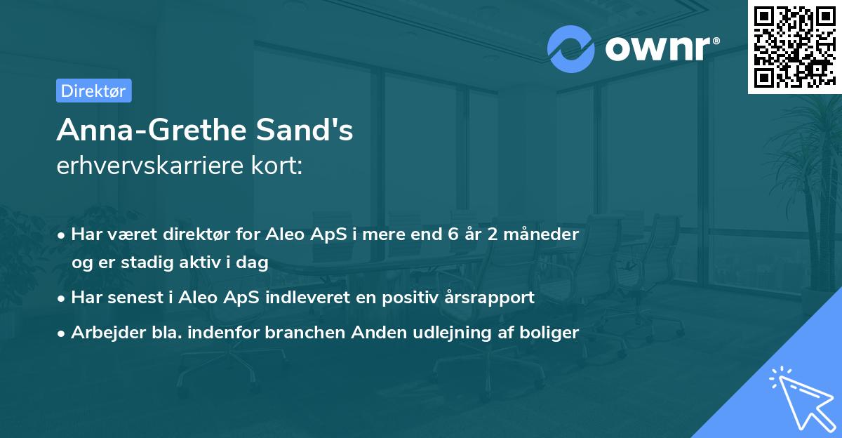 Anna-Grethe Sand's erhvervskarriere kort