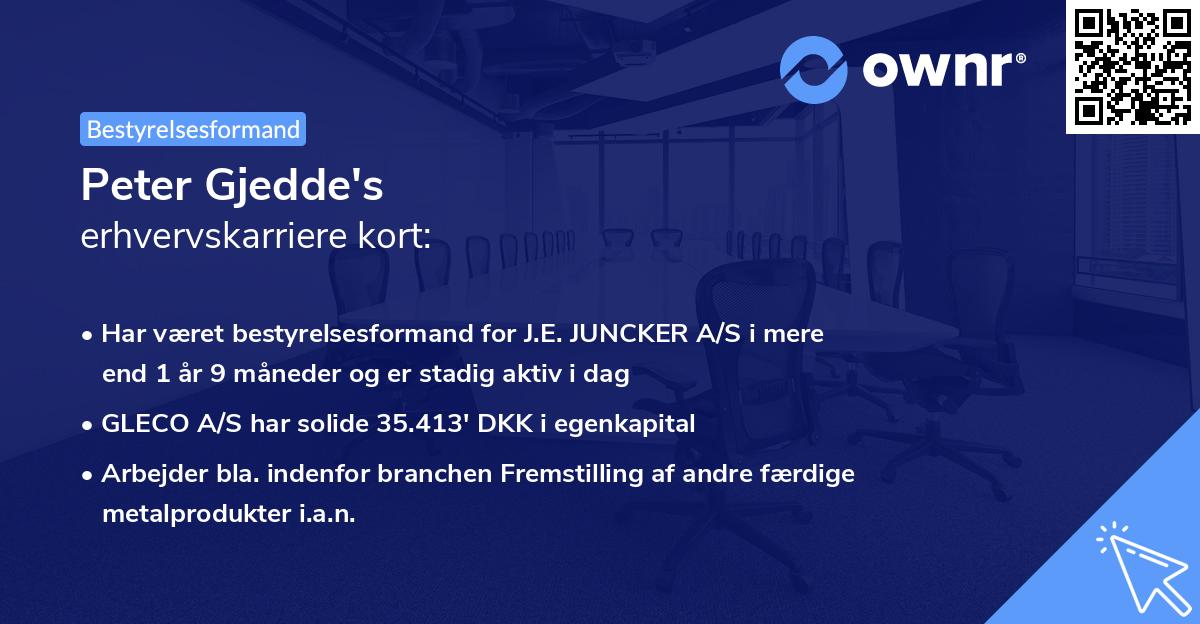 Peter Gjedde's erhvervskarriere kort