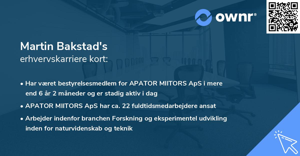 Martin Bakstad's erhvervskarriere kort