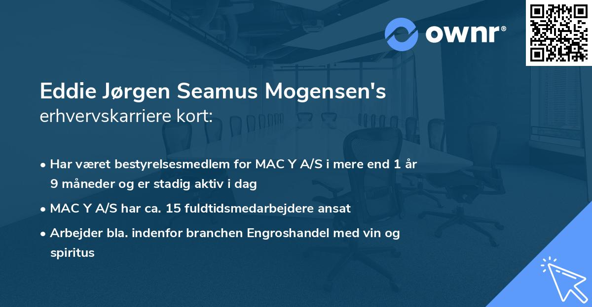 Eddie Jørgen Seamus Mogensen's erhvervskarriere kort