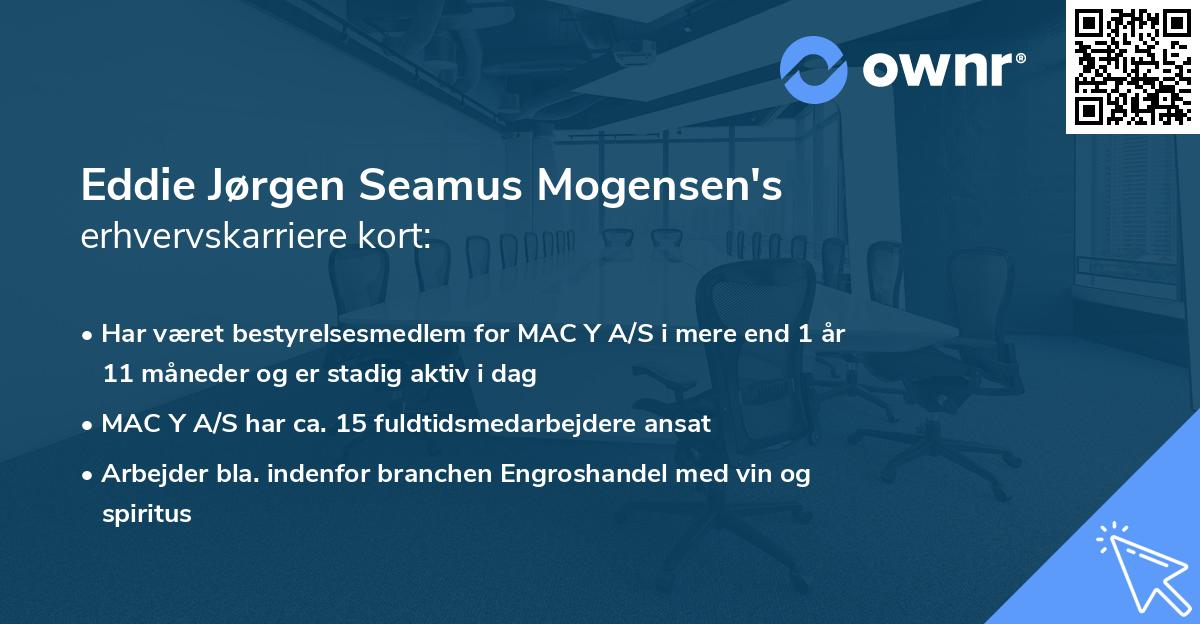 Eddie Jørgen Seamus Mogensen's erhvervskarriere kort