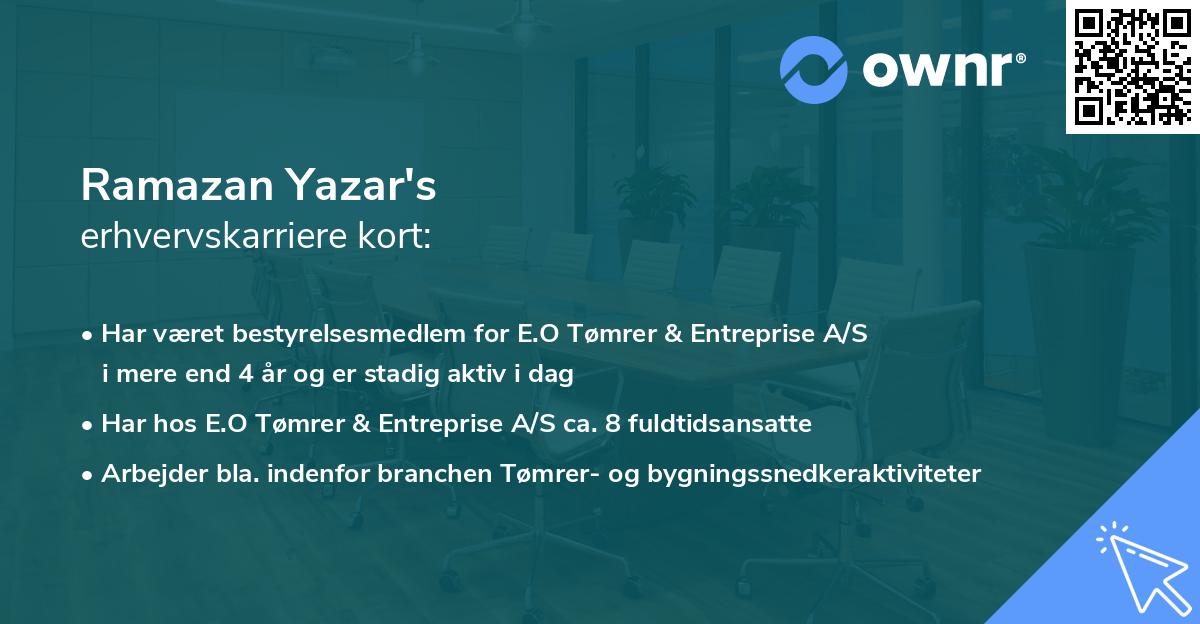 Ramazan Yazar's erhvervskarriere kort