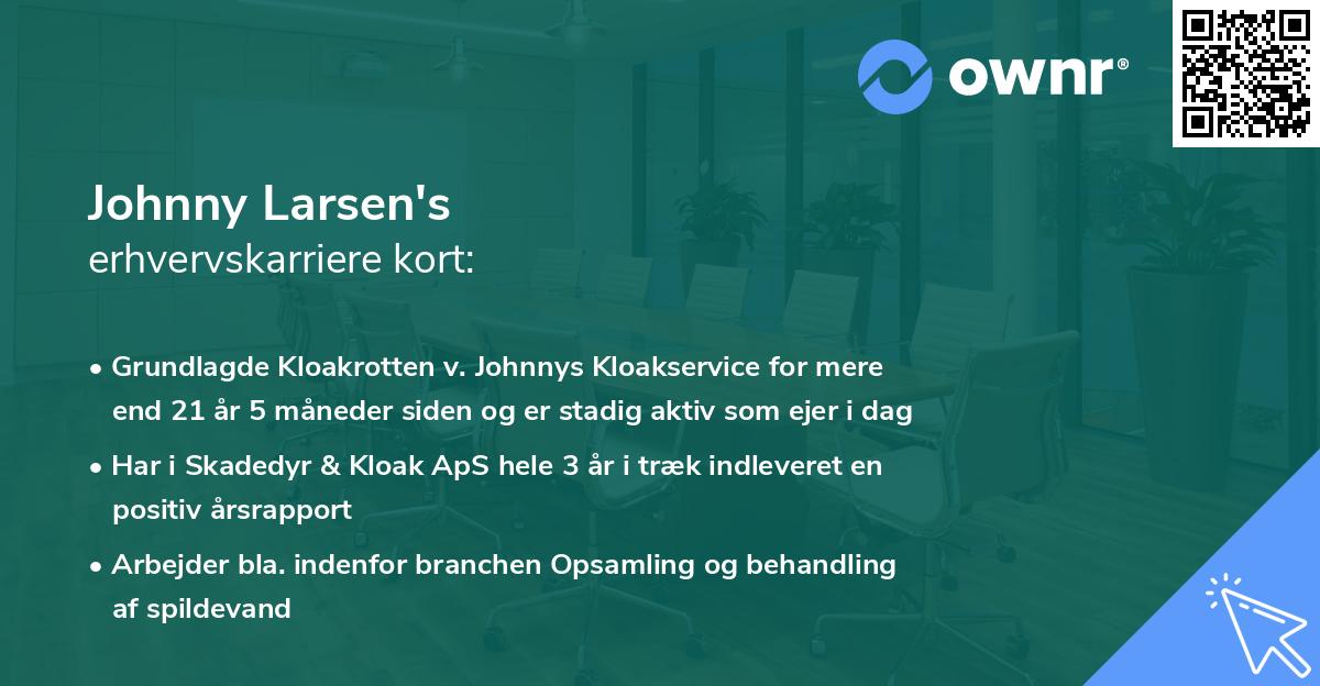 Johnny Larsen's erhvervskarriere kort