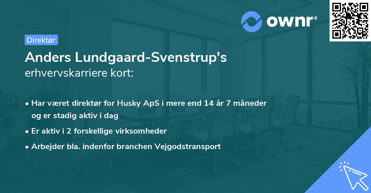Anders Lundgaard-Svenstrup's erhvervskarriere kort