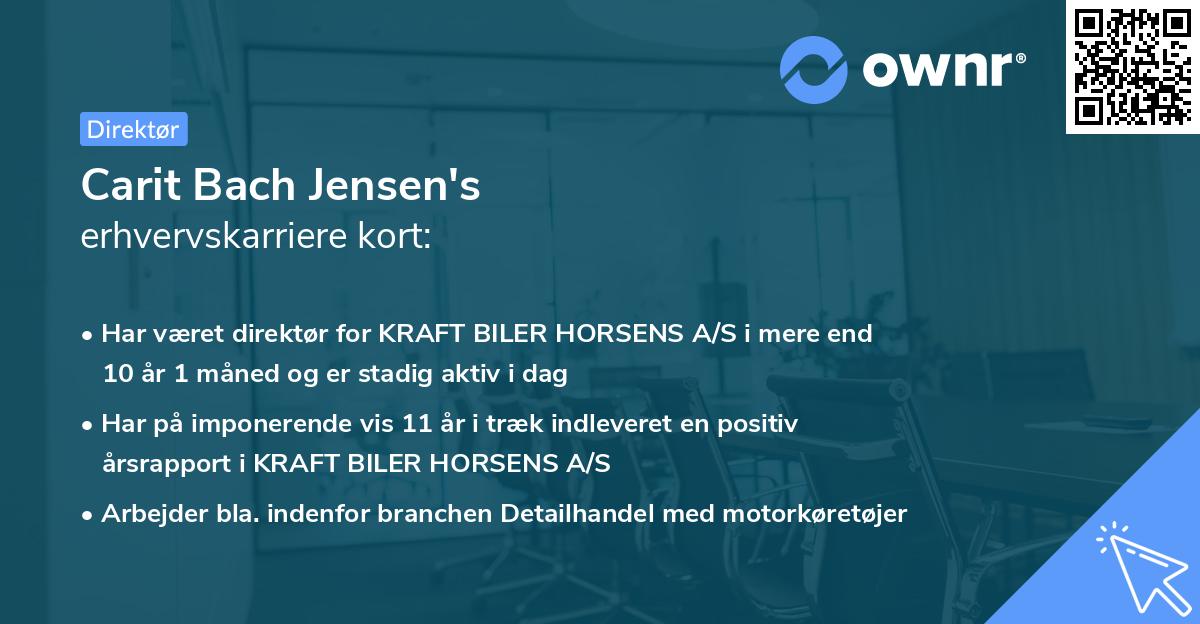 Carit Bach Jensen's erhvervskarriere kort