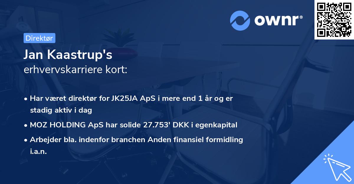 Jan Kaastrup's erhvervskarriere kort