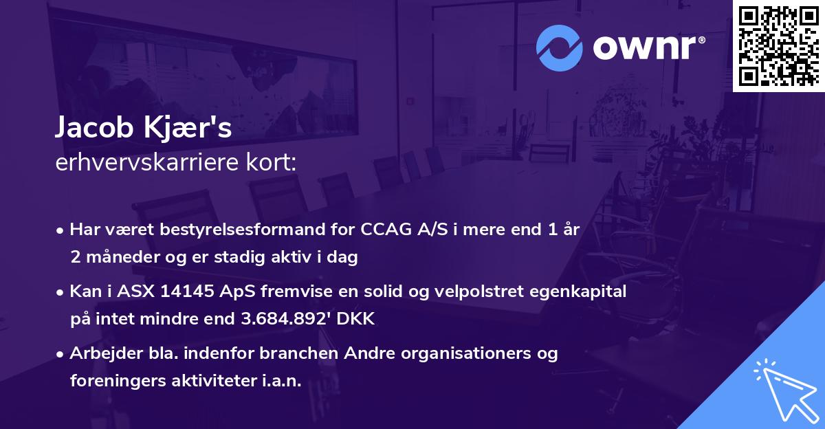 Jacob Kjær's erhvervskarriere kort
