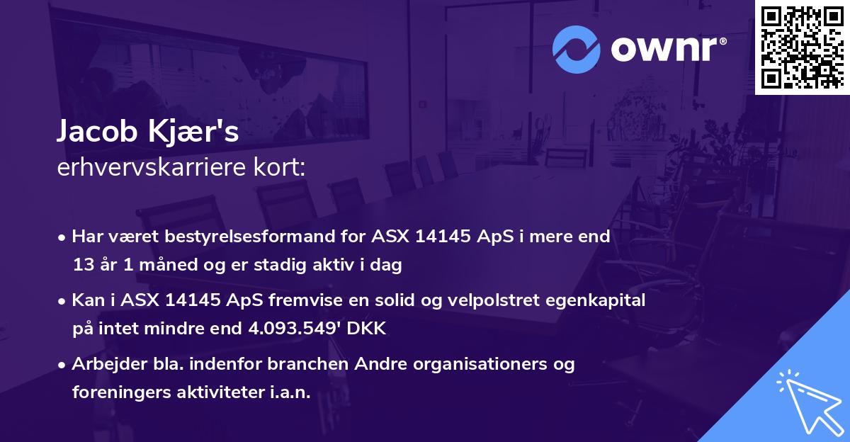 Jacob Kjær's erhvervskarriere kort