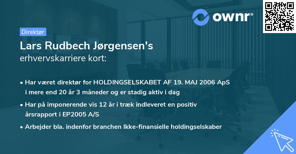 Lars Rudbech Jørgensen's erhvervskarriere kort