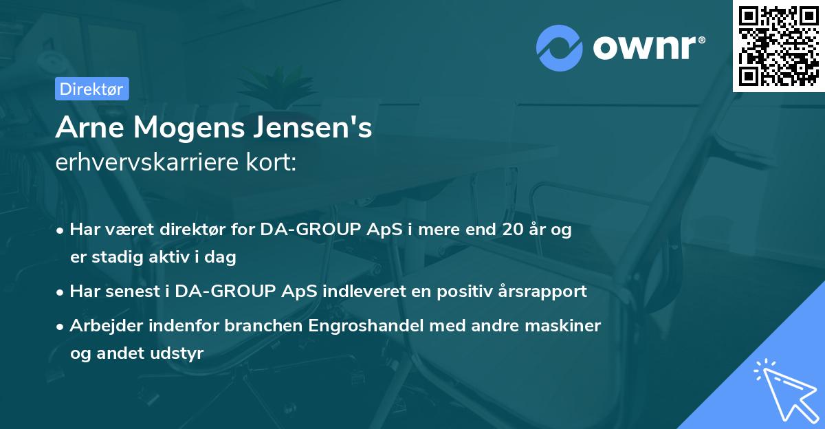 Arne Mogens Jensen's erhvervskarriere kort