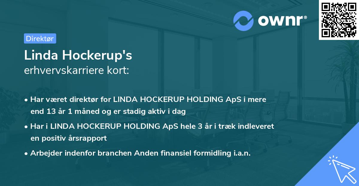 Linda Hockerup's erhvervskarriere kort