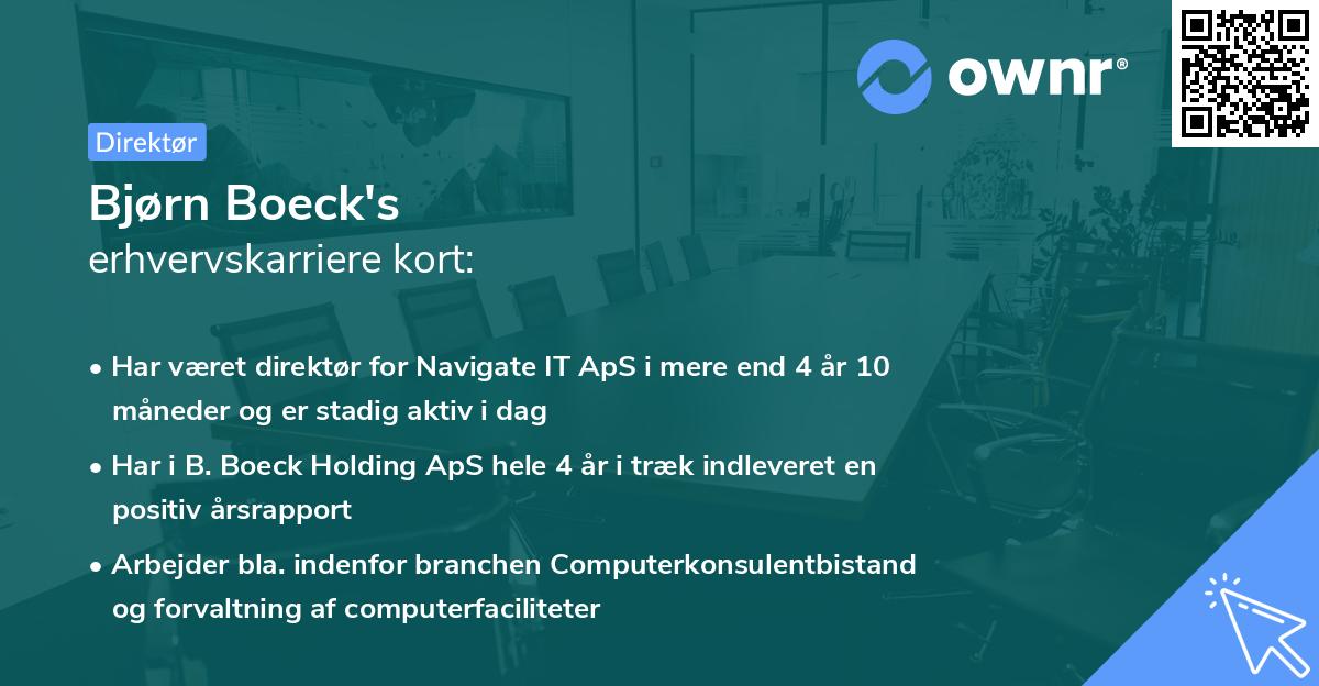 Bjørn Boeck's erhvervskarriere kort